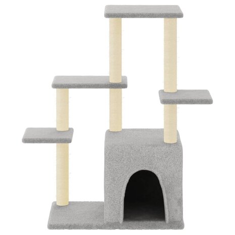 Kattenmeubel met sisal krabpalen 97,5 cm lichtgrijs 3