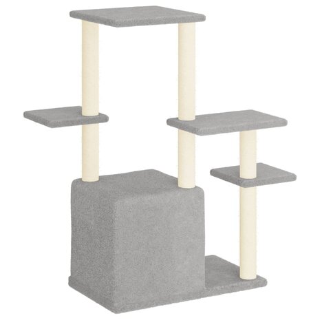 Kattenmeubel met sisal krabpalen 97,5 cm lichtgrijs 5