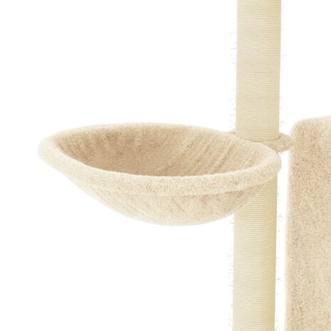 Kattenmeubel met sisal krabpalen 96,5 cm crèmekleurig 7