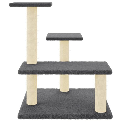 Kattenmeubel met sisal krabpalen 61 cm donkergrijs 3