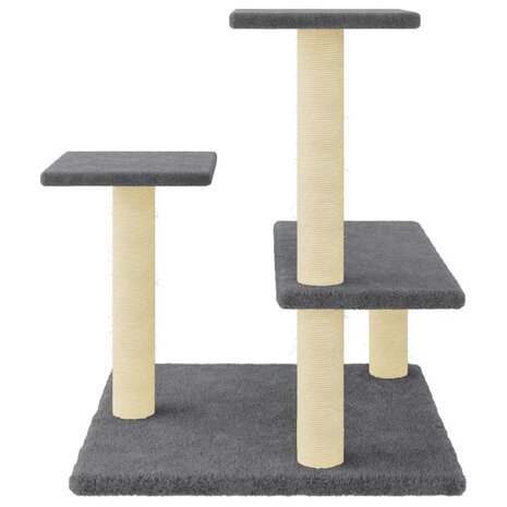Kattenmeubel met sisal krabpalen 61 cm donkergrijs 4