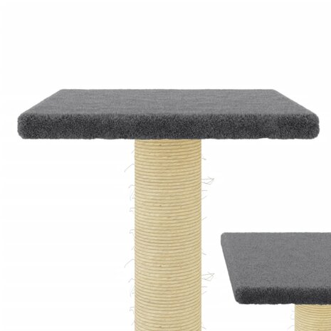 Kattenmeubel met sisal krabpalen 61 cm donkergrijs 6
