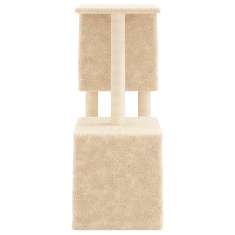 Kattenmeubel met sisal krabpalen 86 cm cr&egrave;mekleurig 5