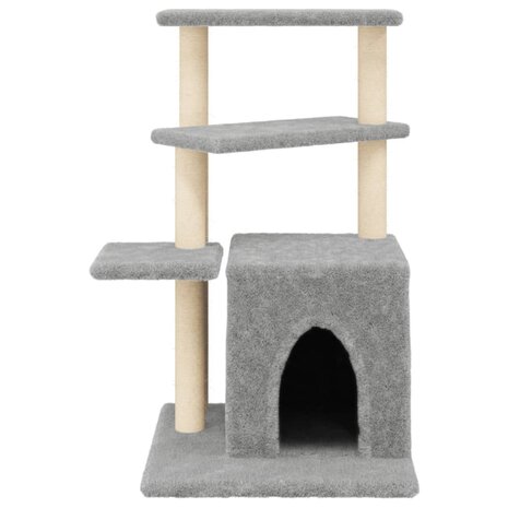 Kattenmeubel met sisal krabpalen 83,5 cm lichtgrijs 4