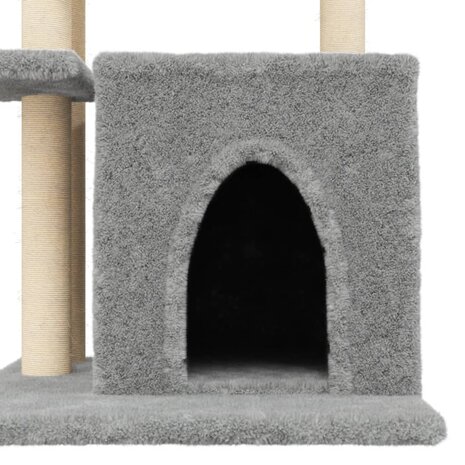 Kattenmeubel met sisal krabpalen 83,5 cm lichtgrijs 7