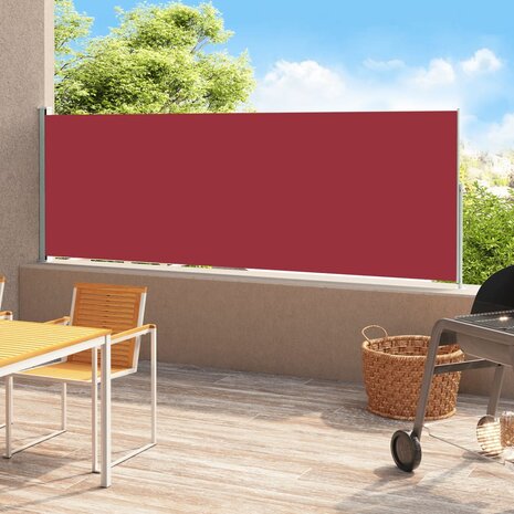 Tuinscherm uittrekbaar 180x500 cm rood 1
