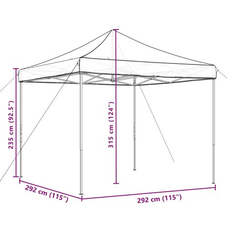 Partytent inklapbaar pop-up 292x292x315 cm taupe 9