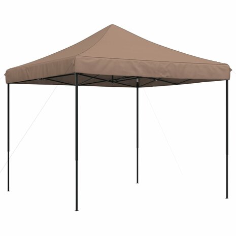 Partytent inklapbaar pop-up 292x292x315 cm bruin 2