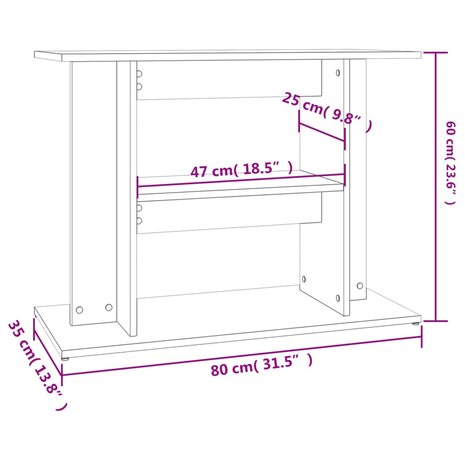 Aquariumstandaard 80x35x60 cm bewerkt hout grijs sonoma 8
