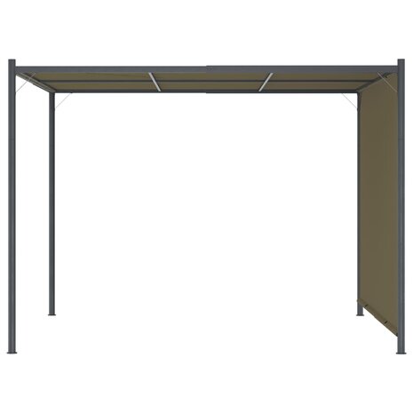 Pergola met uittrekbaar dak 180 g/m² 3x3 m taupe 3
