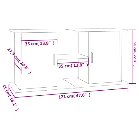 Aquariumstandaard 121x41x58 cm bewerkt hout sonoma eikenkleurig 11