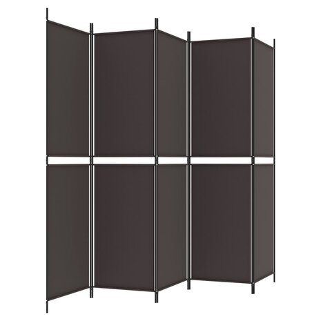 Kamerscherm met 5 panelen 250x200 cm stof bruin 4