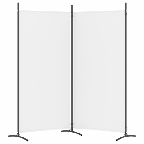 Kamerscherm met 2 panelen 175x180 cm stof wit 5
