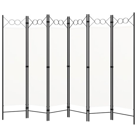 Kamerscherm met 6 panelen 240x180 cm wit 1