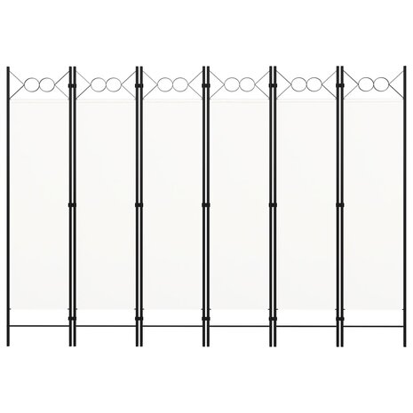 Kamerscherm met 6 panelen 240x180 cm wit 3