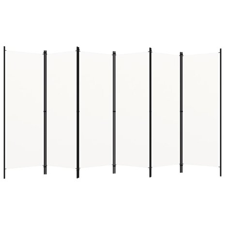 Kamerscherm met 6 panelen 300x180 cm wit 1