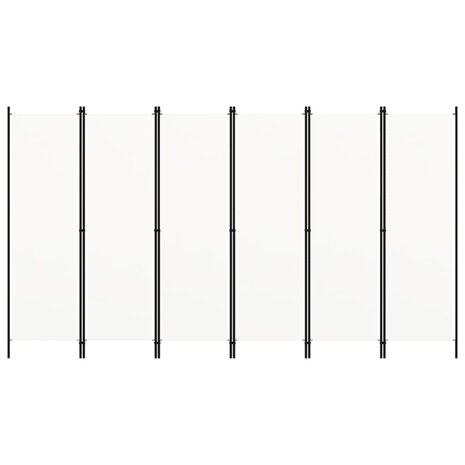 Kamerscherm met 6 panelen 300x180 cm wit 3