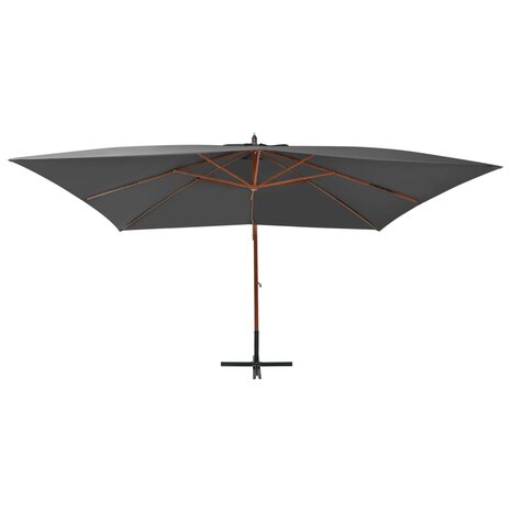 Zweefparasol met houten paal 400x300 cm antraciet 2