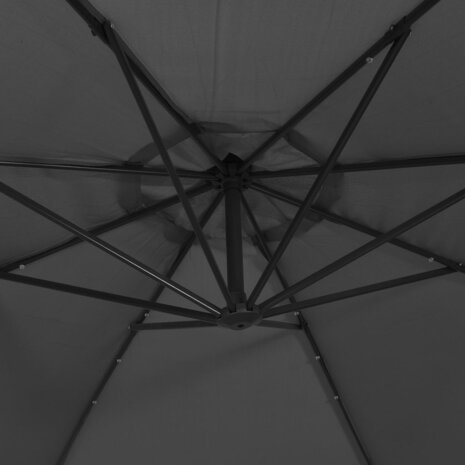 Zweefparasol met LED-verlichting stalen paal 300 cm antraciet 9