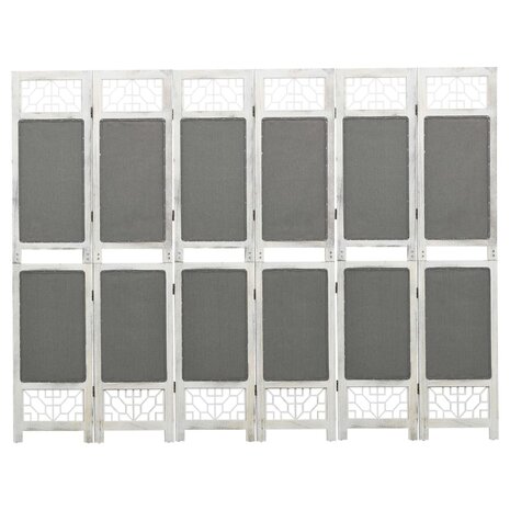 Kamerscherm met 6 panelen 210x165 cm stof grijs 1