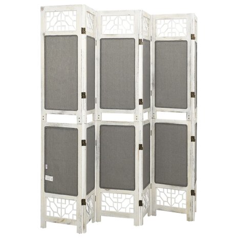 Kamerscherm met 6 panelen 210x165 cm stof grijs 4
