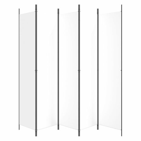 Kamerscherm met 5 panelen 250x220 cm stof wit 4