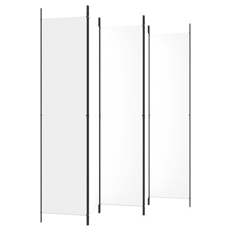 Kamerscherm met 5 panelen 250x220 cm stof wit 5