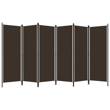 Kamerscherm met 6 panelen 300x180 cm bruin 2
