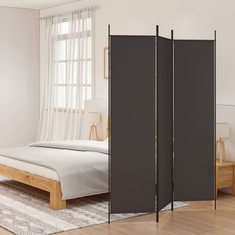 Kamerscherm met 3 panelen 150x200 cm stof bruin 1