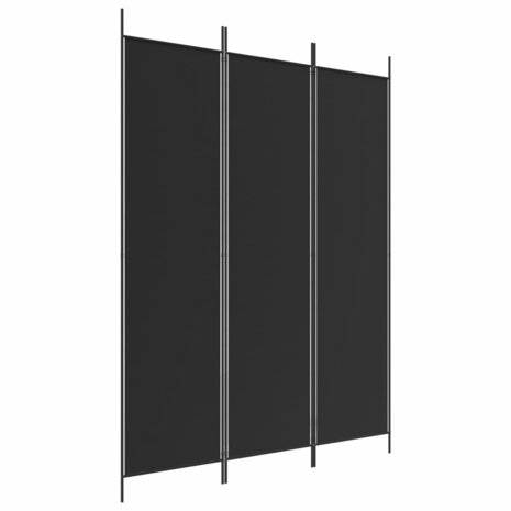 Kamerscherm met 3 panelen 150x200 cm stof zwart 2