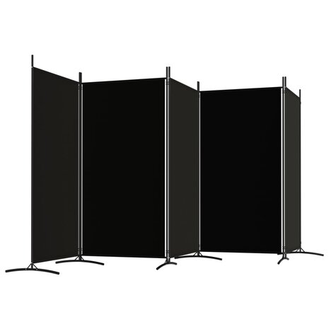 Kamerscherm met 5 panelen 433x180 cm stof zwart 5