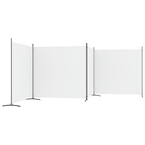 Kamerscherm met 4 panelen 698x180 cm stof wit 4