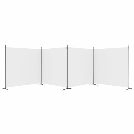 Kamerscherm met 4 panelen 698x180 cm stof wit 5