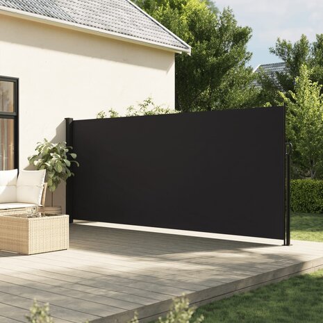 Windscherm uittrekbaar 160x300 cm zwart 1
