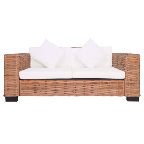 2-delig Bankstel met kussens natuurlijk rattan 8
