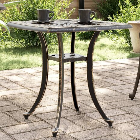 Tuintafel 53x53x53 cm gietaluminium bronskleurig 1
