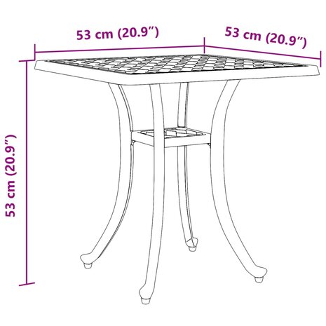 Tuintafel 53x53x53 cm gietaluminium wit 11