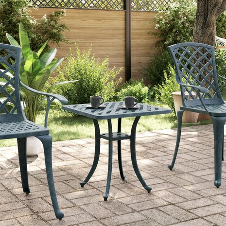 Tuintafel 53x53x53 cm gietaluminium groen 3