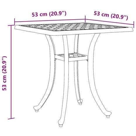 Tuintafel 53x53x53 cm gietaluminium groen 11