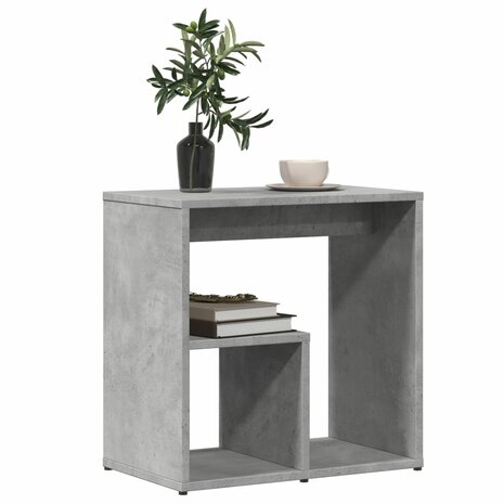 Bijzettafel 50x30x50 cm spaanplaat betongrijs 4