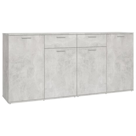 Dressoir 160x36x75 cm bewerkt hout betongrijs 2