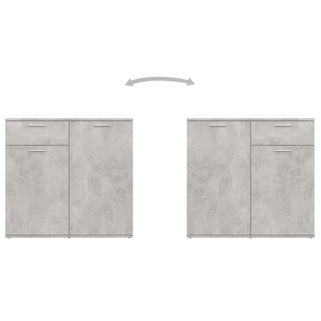 Dressoir 160x36x75 cm bewerkt hout betongrijs 5