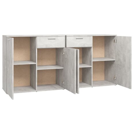 Dressoir 160x36x75 cm bewerkt hout betongrijs 8
