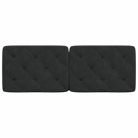 Hoofdbordkussen 120 cm fluweel zwart 5