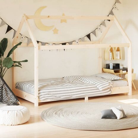 Kinderbedframe massief grenenhout 80x160 cm 1