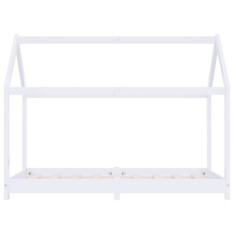 Kinderbedframe massief grenenhout wit 80x160 cm 4