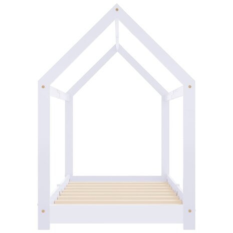 Kinderbedframe massief grenenhout wit 80x160 cm 5