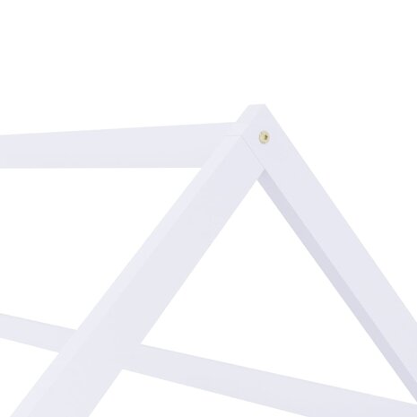 Kinderbedframe massief grenenhout wit 80x160 cm 6