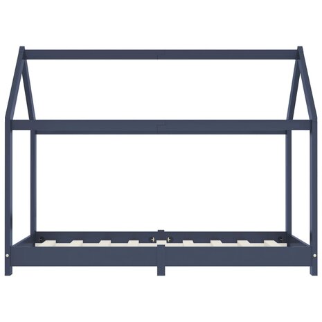 Kinderbedframe massief grenenhout grijs 70x140 cm 4