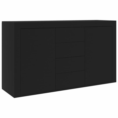 Dressoir 120x36x69 cm bewerkt hout zwart 2